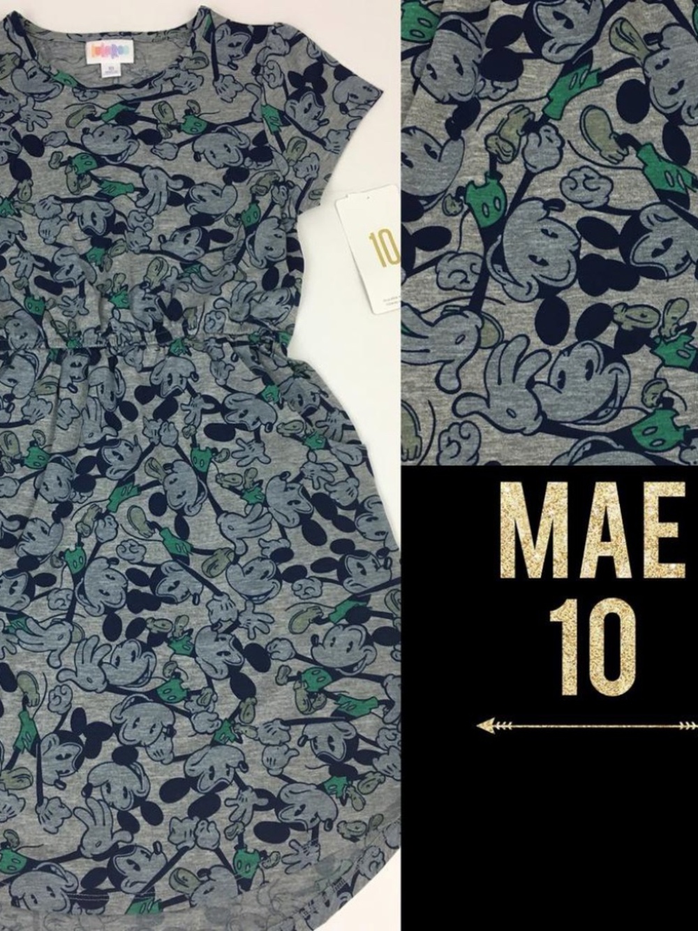 LuLaRoe Kids Mae Dress - Disney Collection - Mickey Mouse